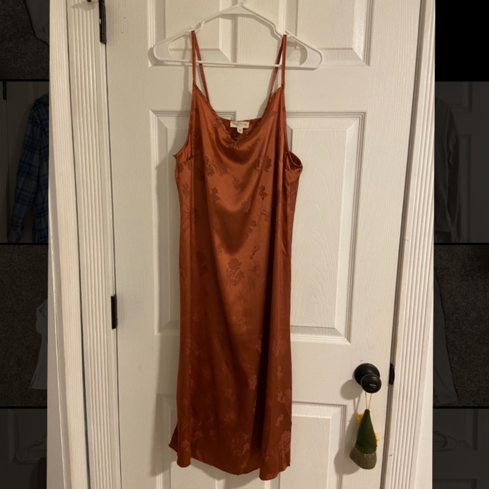 See You Monday mid length satin dress